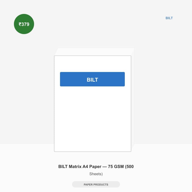 BILT Matrix A4 Paper — 75 GSM (500 Sheets)