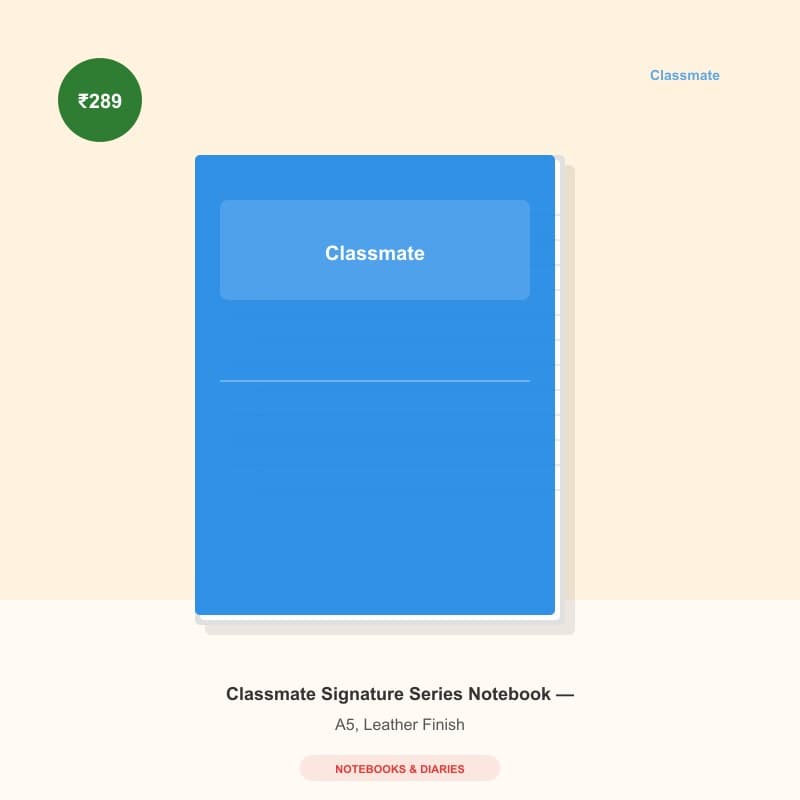 Classmate Signature Series Notebook — A5, Leather Finish