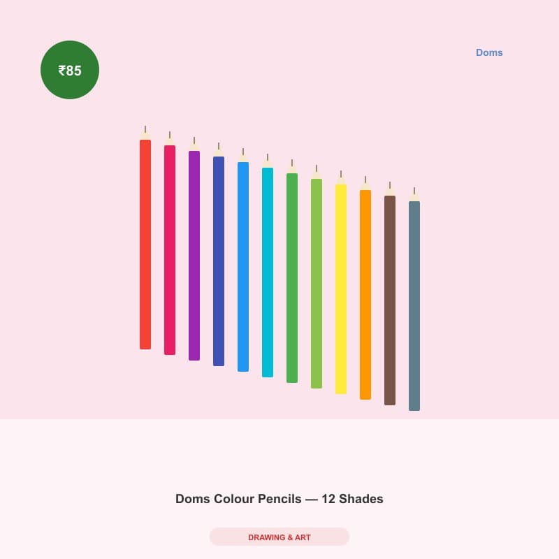 Doms Colour Pencils — 12 Shades