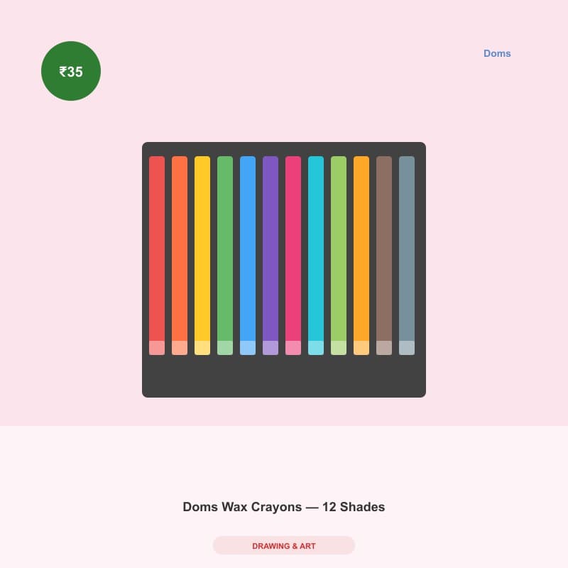 Doms Wax Crayons — 12 Shades