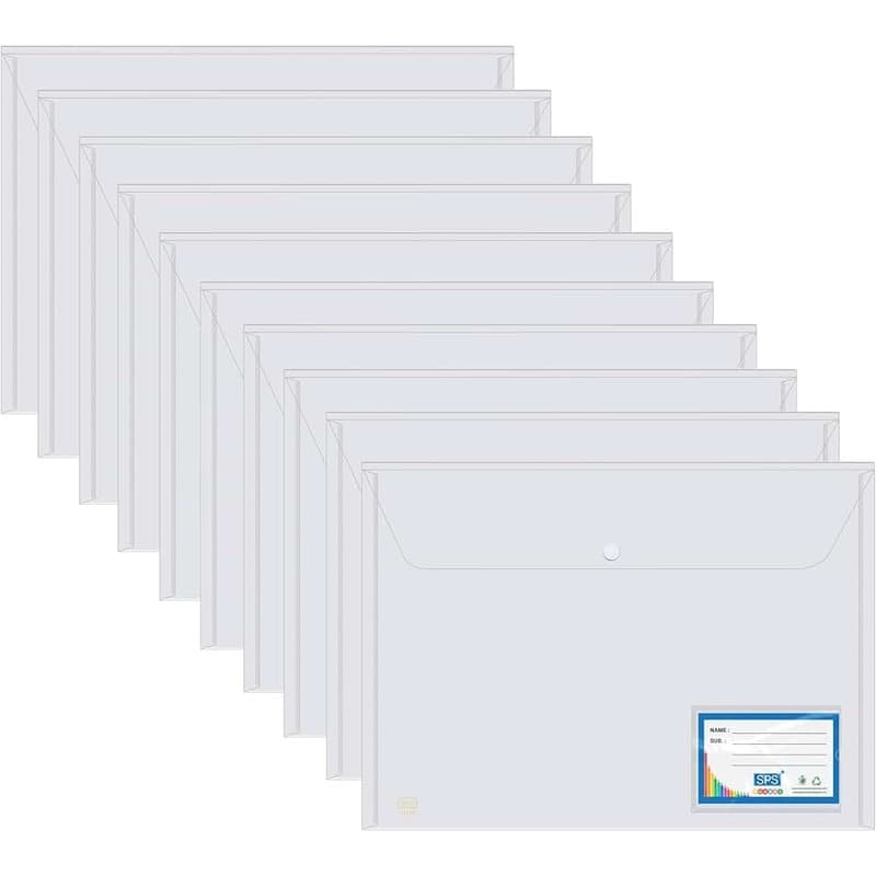 File Folder — Plastic, Button Close (Pack of 10)