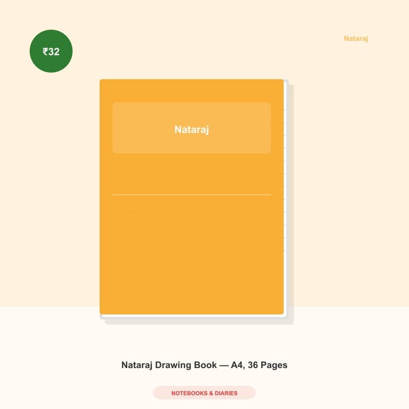 Nataraj Drawing Book — A4, 36 Pages