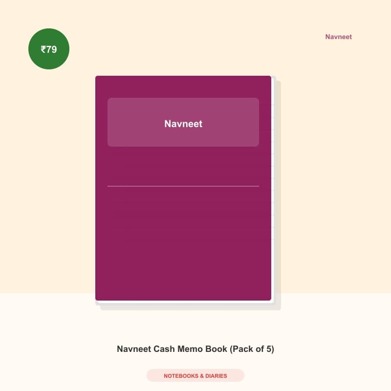 Navneet Cash Memo Book (Pack of 5)