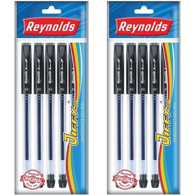 Reynolds Jiffy Gel Pen — Black (Pack of 5)