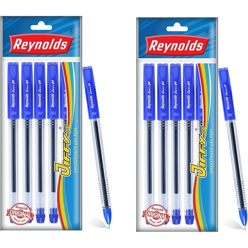 Reynolds Jiffy Gel Pen — Blue (Pack of 5)