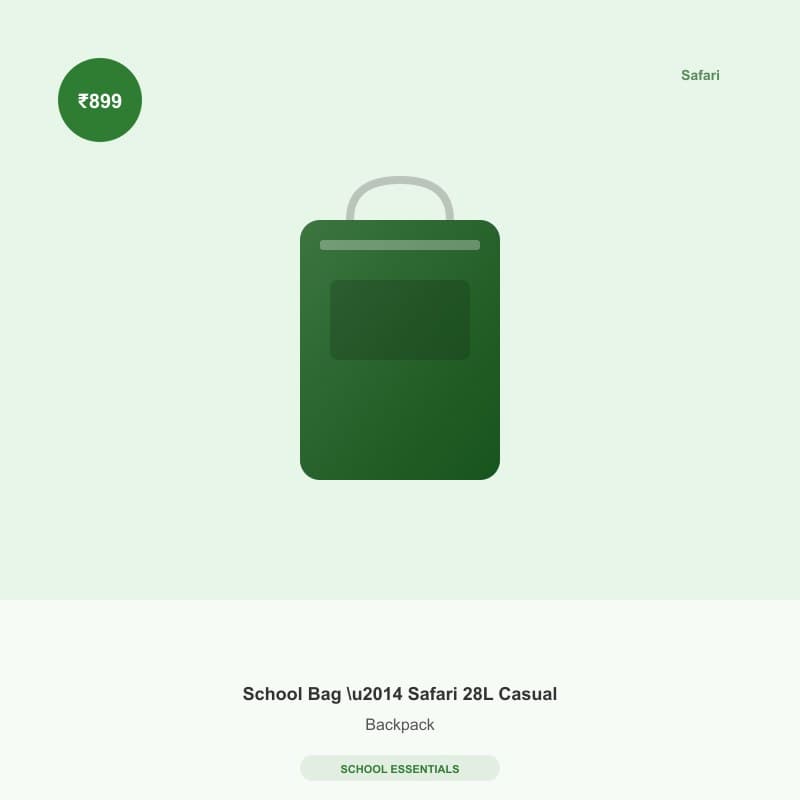 School Bag — Safari 28L Casual Backpack