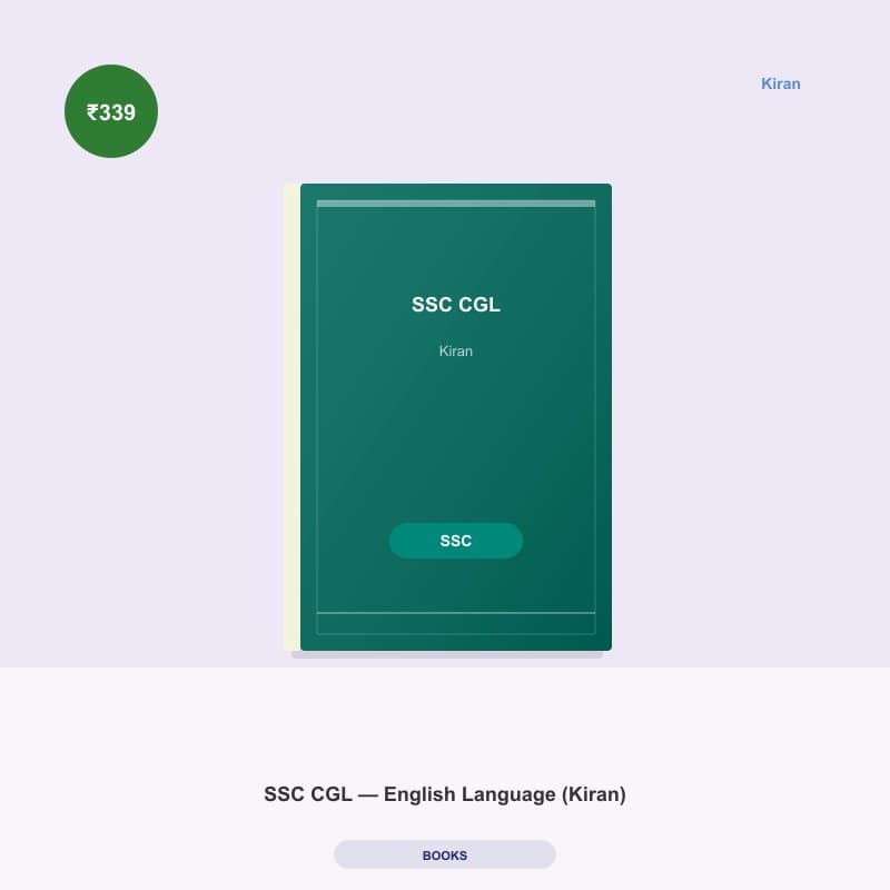 SSC CGL — English Language (Kiran)