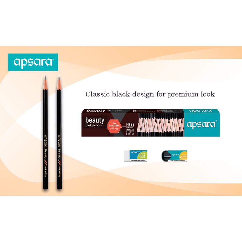 Apsara Beauty Dark Pencil (Pack of 10)