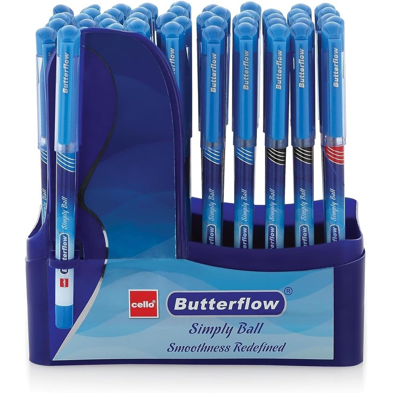 Cello Butterflow Ball Pen — Blue (Pack of 10)