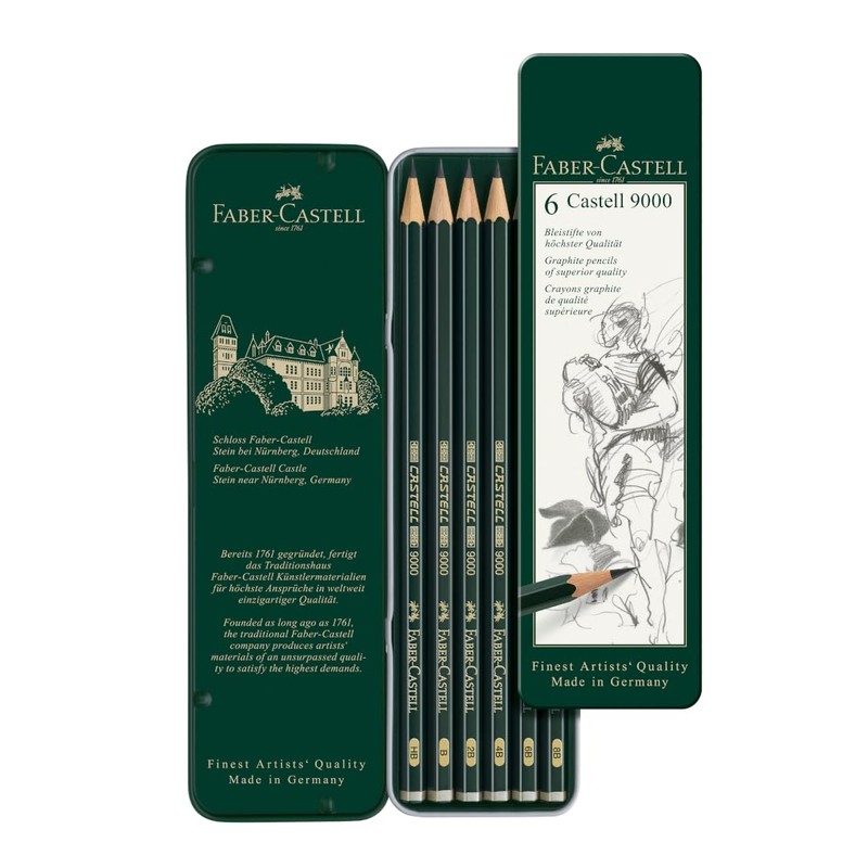 Faber-Castell 9000 Drawing Pencil Set (6 grades)