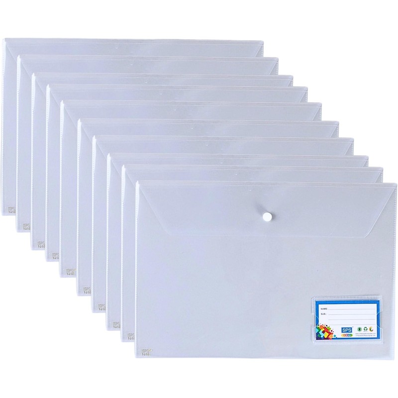File Folder — Plastic, Button Close (Pack of 10)