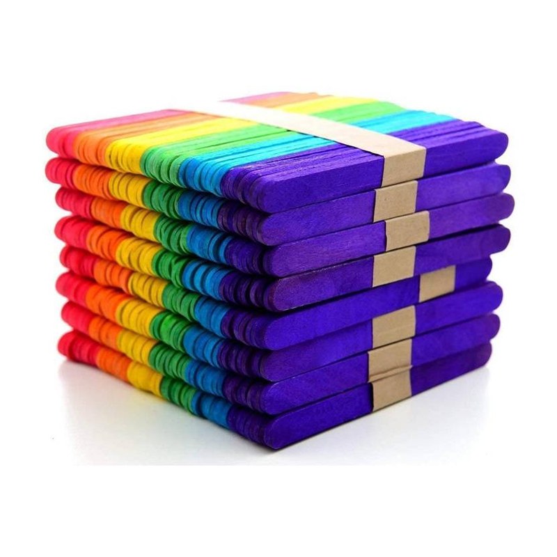 Ice Cream Sticks / Popsicle Sticks — Coloured (Pack of 100)