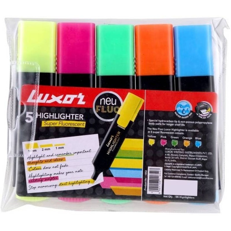 Luxor Twin Tip Highlighter Set (5 Colors)