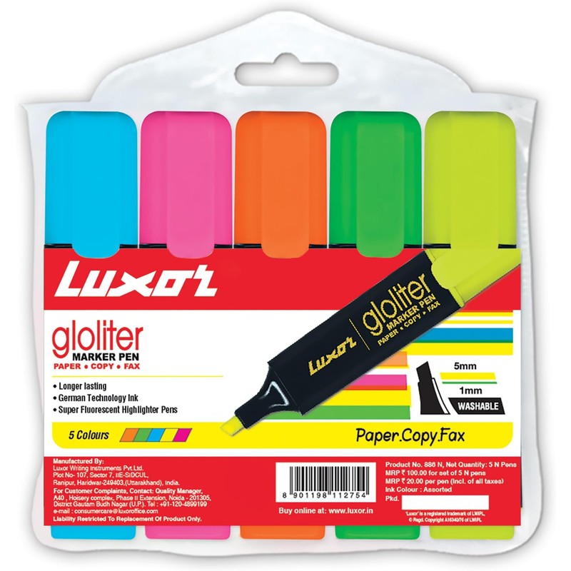 luxor-twin-tip-highlighter-set-5-colors — View 2