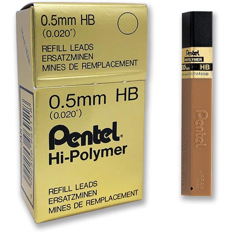 pentel-hi-polymer-lead-refill-0-5mm-hb-pack-of-2 — View 2