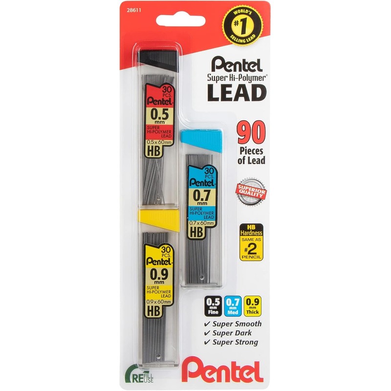 pentel-hi-polymer-lead-refill-0-5mm-hb-pack-of-2 — View 3