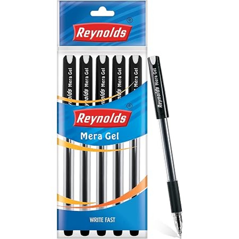 Reynolds Jiffy Gel Pen — Black (Pack of 5)