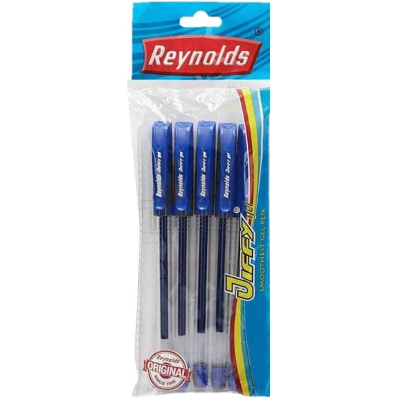 Reynolds Jiffy Gel Pen — Blue (Pack of 5)